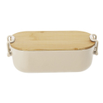 Fiambrera con tapa hermética de bambú y cierres laterales 850ml color natural primera vista