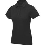 Polo de manga corta para mujer en punto piqué 200 g/m2 Elevate Life color negro