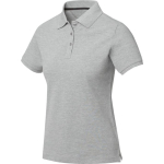 Polo de manga corta para mujer en punto piqué 200 g/m2 Elevate Life color gris claro jaspeado