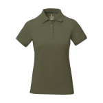 Polo de manga corta para mujer en punto piqué 200 g/m2 Elevate Life color verde oliva segunda vista frontal