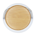 Botella de acero inoxidable de pared simple y tapa con bambú 550ml tercera vista frontal