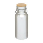 Botella de acero inoxidable de pared simple y tapa con bambú 550ml