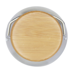 Botella de acero inoxidable de pared simple y tapa con bambú 550ml tercera vista frontal