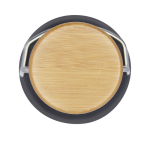 Botella de acero inoxidable de pared simple y tapa con bambú 550ml tercera vista frontal