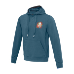 Sudadera unisex con tejido de punto y capucha 300 g/m2 Elevate Life color azul cian vista impresión serigrafía