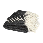 Manta extra suave y cálida de poliéster reciclado 125 x 150 cm color negro segunda vista