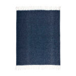 Manta extra suave y cálida de poliéster reciclado 125 x 150 cm color azul oscuro tercera vista frontal