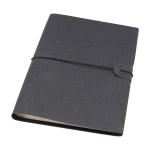 Libreta recargable con tapa de plástico reciclado y dos cuadernos A5 color gris