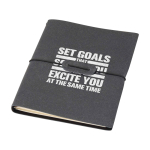 Libreta recargable con tapa de plástico reciclado y dos cuadernos A5 color gris vista impresión serigrafía