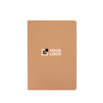 Libreta de papel kraft con lomo cosido visible A5 hojas a rayas vista principal