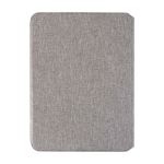 Portafolio ecológico con cierre de madera de nogal A5 hojas a rayas color gris segunda vista trasera