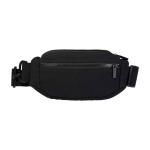 Bandolera de material reciclado con bolsillo principal amplio color negro segunda vista frontal