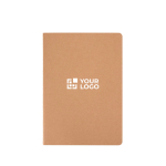 Libreta con tapa de cartón kraft y lomo cosido A5 hojas punteadas vista principal