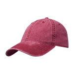 Gorra informal con efecto lavado de algodón reciclado 245 g/m2 color burdeos