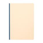 Cuaderno de tapa blanda de caña de azúcar y RPET A5 hojas a rayas color azul marino segunda vista frontal