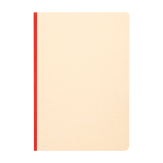 Cuaderno de tapa blanda de caña de azúcar y RPET A5 hojas a rayas color salmón segunda vista frontal