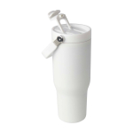 Vaso de acero inoxidable reciclado con tapa de doble función 900ml tercera vista