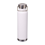 Botella de acero inox reciclado de doble pared y tapa de rosca 650ml color blanco