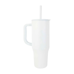 Vaso térmico con pajita de silicona y tapa antisalpicaduras 900ml color blanco segunda vista lateral