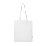 Bolsa de la compra de algodón reciclado y RPET 7L 140 g/m2 color blanco segunda vista frontal