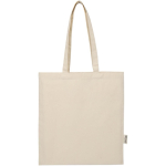 Bolsa de la compra de algodón reciclado y RPET 7L 140 g/m2 color natural segunda vista frontal