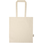 Bolsa de la compra de algodón reciclado y RPET 7L 140 g/m2 color natural tercera vista frontal