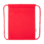 Mochila de cuerdas de algodón reciclado y RPET 5L 140 g/m2 color rojo tercera vista frontal