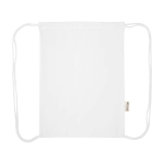 Mochila de cuerdas de algodón reciclado y RPET 5L 140 g/m2 color blanco tercera vista frontal