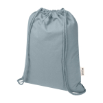 Mochila de cuerdas de algodón reciclado y RPET 5L 140 g/m2 color gris