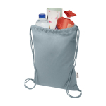 Mochila de cuerdas de algodón reciclado y RPET 5L 140 g/m2 color gris segunda vista