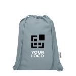 Mochila de cuerdas de algodón reciclado y RPET 5L 140 g/m2 vista principal