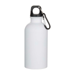 Botella de acero inoxidable reciclado mate de pared simple 400ml color blanco segunda vista frontal