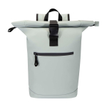 Mochila enrollable de piel sintética impermeable para PC 15” color gris segunda vista frontal