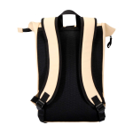 Mochila enrollable de piel sintética impermeable para PC 15” color marfil segunda vista trasera