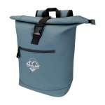 Mochila enrollable de piel sintética impermeable para PC 15'' color azul cian vista impresión transfer
