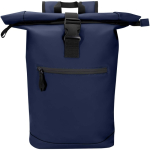 Mochila enrollable de piel sintética impermeable para PC 15'' color azul marino segunda vista frontal