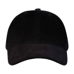 Gorra clásica versátil de pana reciclada de 6 paneles 280 g/m2 color negro segunda vista frontal