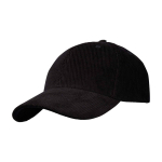 Gorra clásica versátil de pana reciclada de 6 paneles 280 g/m2 color negro