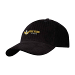 Gorra clásica versátil de pana reciclada de 6 paneles 280 g/m2 color negro