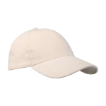 Gorra clásica versátil de pana reciclada de 6 paneles 280 g/m2 color arena vista lateral
