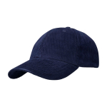 Gorra clásica versátil de pana reciclada de 6 paneles 280 g/m2 color azul marino