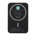 Batería externa inalámbrica magnética de plástico reciclado 5.000 mAh color negro segunda vista trasera