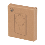 Batería externa inalámbrica magnética de plástico reciclado 5.000 mAh color blanco segunda vista con caja