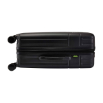 Trolley expandible de plástico reciclado resistente a impactos color negro tercera vista frontal