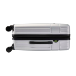 Trolley expandible de plástico reciclado resistente a impactos color plateado tercera vista frontal