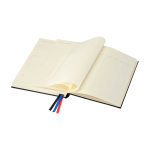 Cuaderno de tapa dura de plástico reciclado con agenda diaria A5 color negro tercera vista