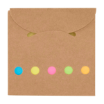 Mini bloc de 125 notas adhesivas pequeñas de colores y 25 grandes color natural segunda vista frontal