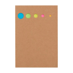 Marcapáginas de madera con notas adhesivas equeñas y grandes color natural segunda vista frontal