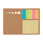 Marcapáginas de madera con notas adhesivas equeñas y grandes color natural segunda vista