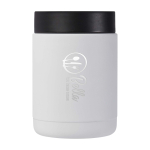 Fiambrera térmica de acero inoxidable reciclado con asa 500ml color blanco vista impresa logo 2